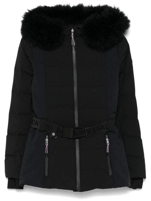 belted ski jacket